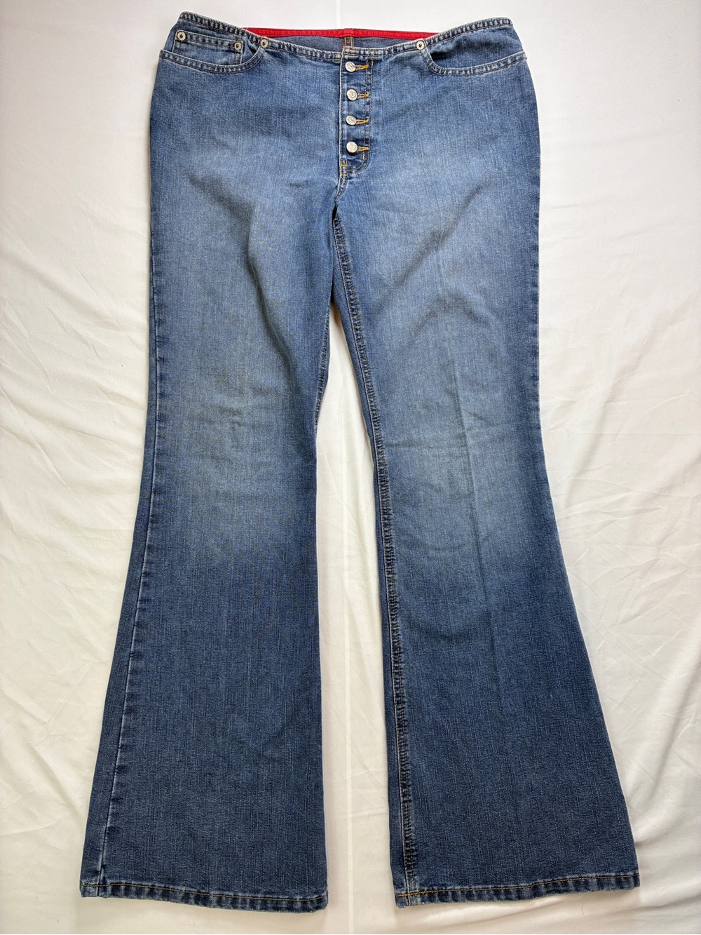 RL Polo Jeans Co Vintage Blue Flare Jeans Bell Bottom ButtonFly MidRise Y2K